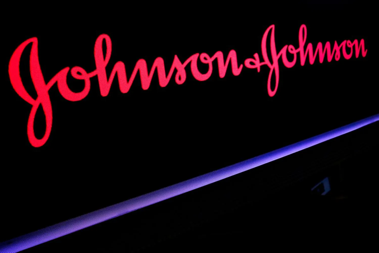 The Johnson & Johnson logo is displayed on a screen on the floor of the New York Stock Exchange (NYSE) in New York, US, May 29, 2019. Reuters