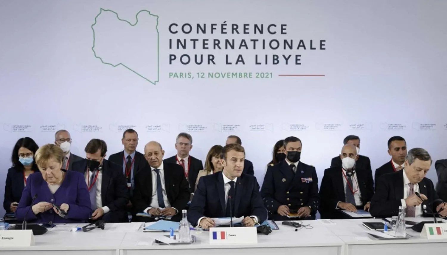 World leaders met in Paris on Friday to cement backing for the planned Dec. 24 election and efforts to remove foreign forces from Libya. (AFP)