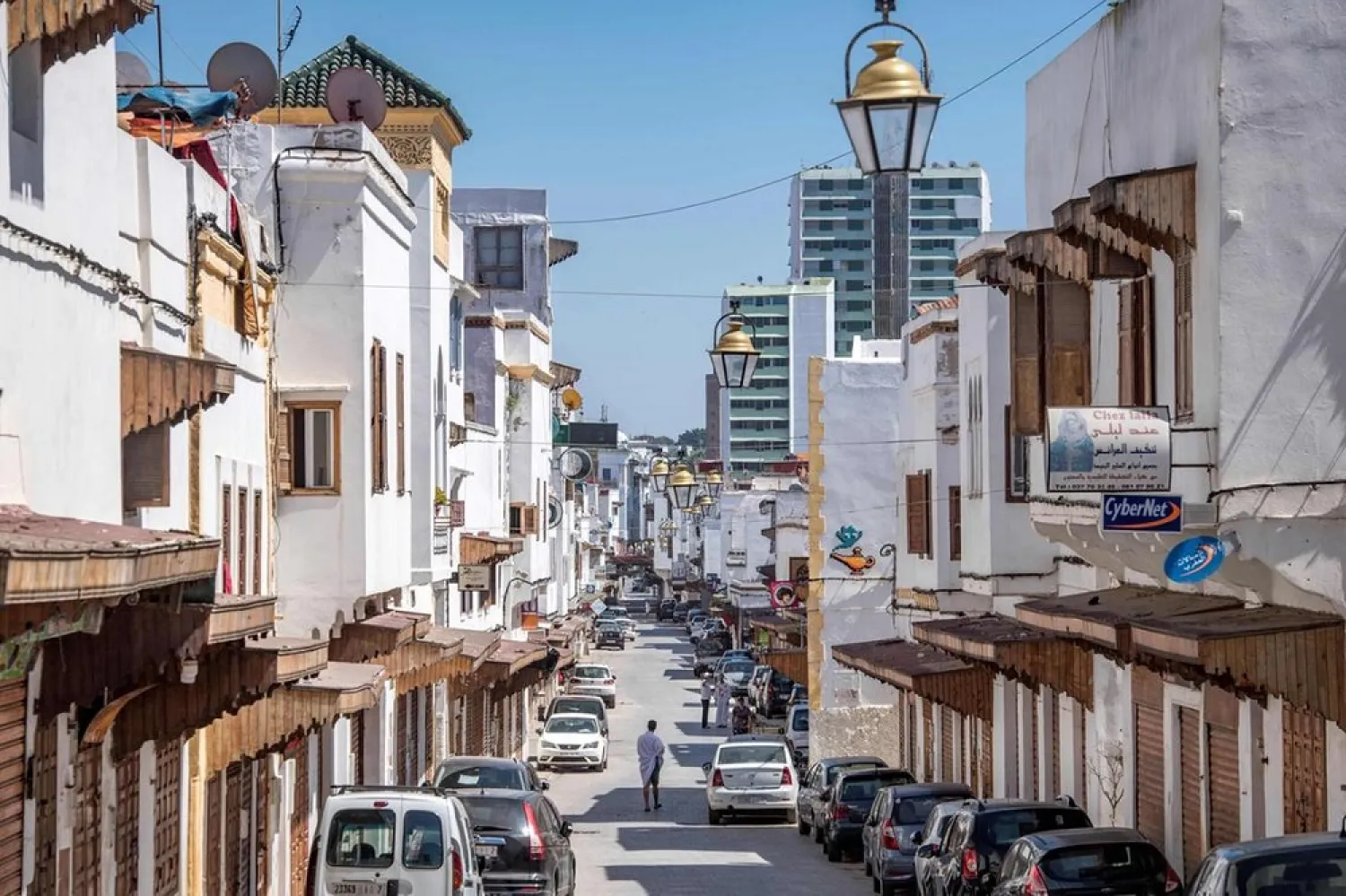A deserted street in Moroccan capital Rabat, as the country is under lockdown to tackle the coronavirus. (AFP)