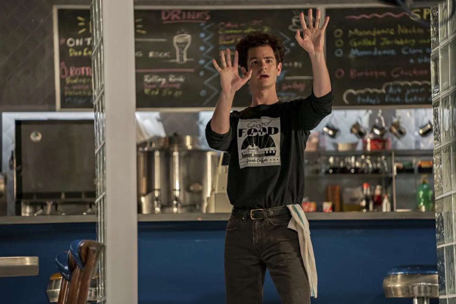 This image released by Netflix shows Andrew Garfield in a scene from "Tick, Tick...Boom!" (Netflix via AP)