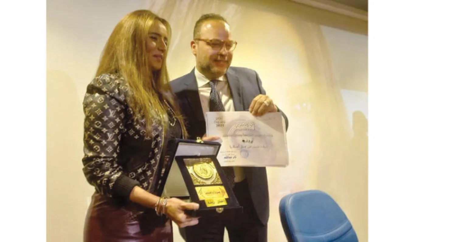 زينة أثناء التكريم (صفحة قصر السينما على «فيسبوك»)