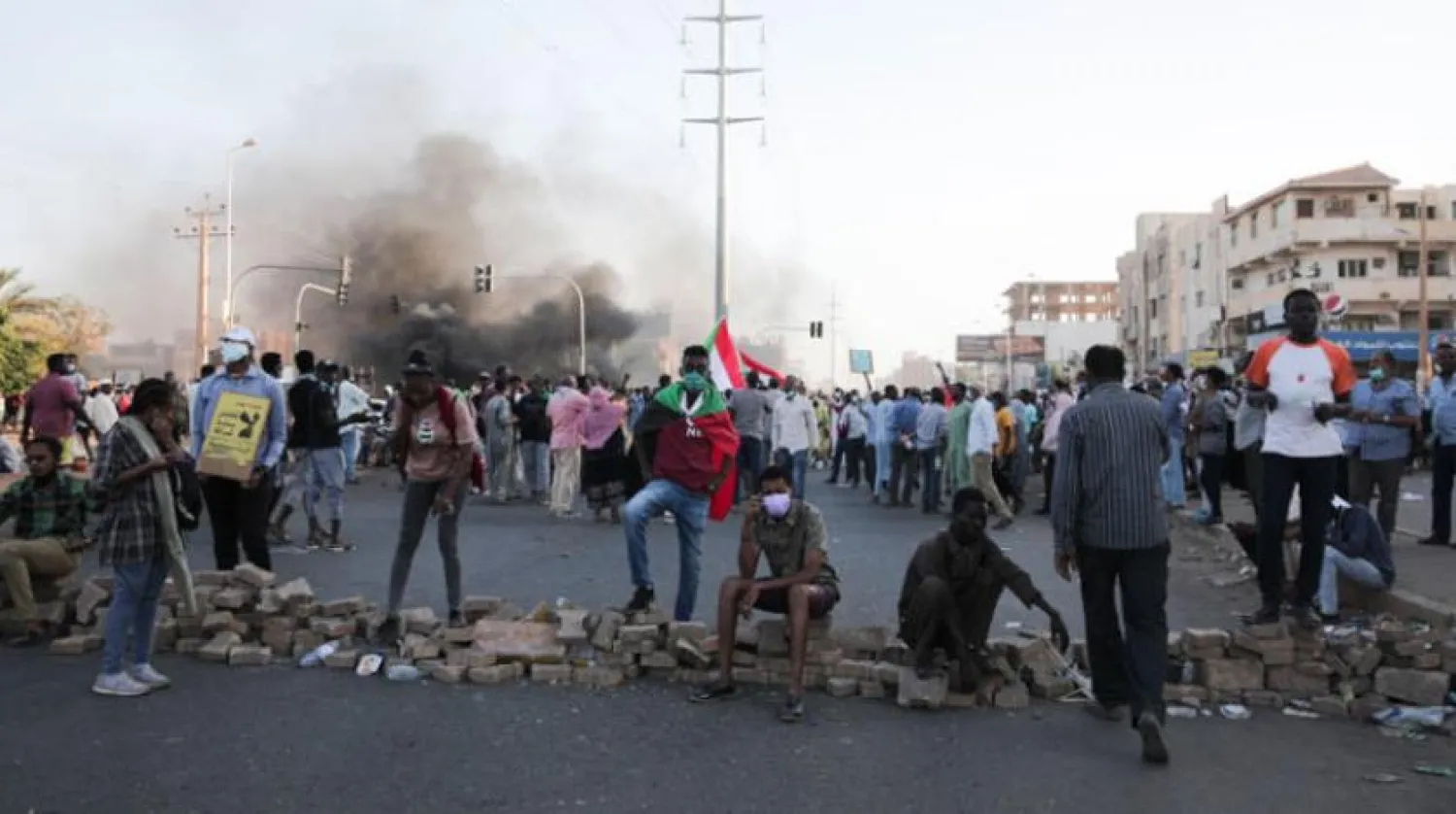 Part of the protests in Khartoum calling for civilian rule on Saturday (AP)