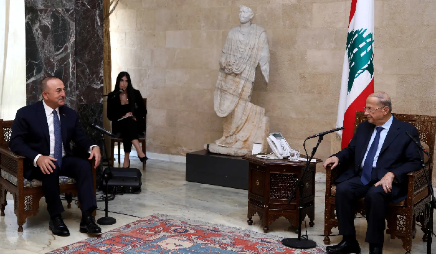 President Michel Aoun hold talks with Turkish Foreign Minister Mevlut Cavusoglu at Baabda Palace (NNA)
