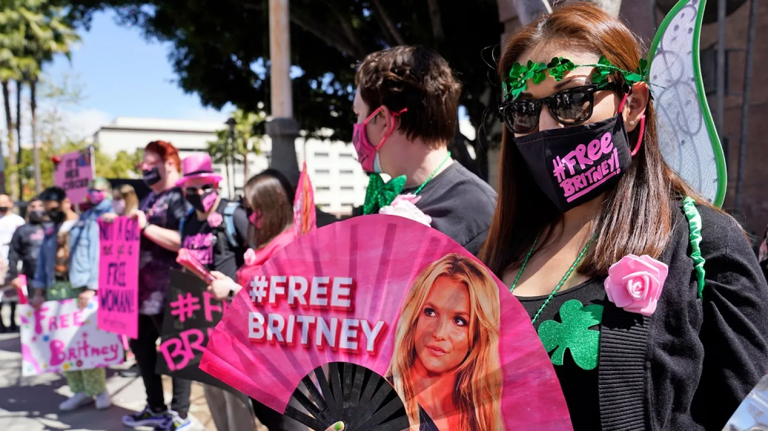 Legions of fans had celebrated with cheers and showers of pink confetti last Friday in front of the downtown Los Angeles court house where a judge terminated the guardianship first imposed in 2008. (AP)