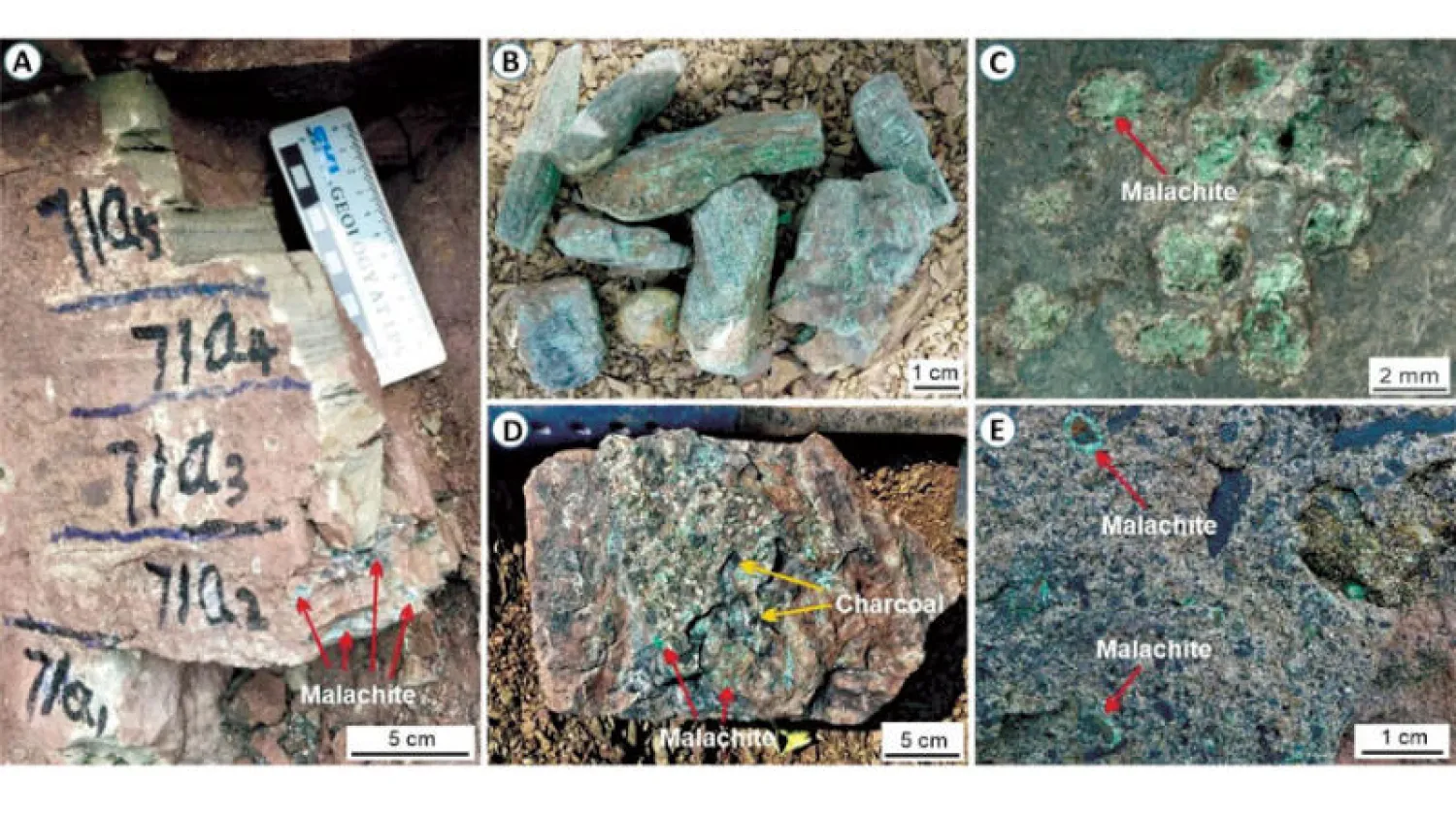 العينات التي اكتُشفت ودلت على حدوث «الشتاء البركاني»