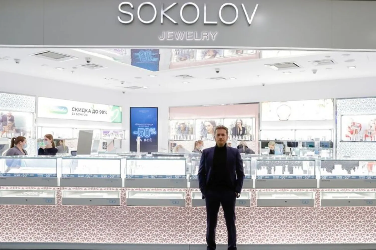 Artem Sokolov, managing partner and co-owner of Sokolov Jewelry poses in Moscow, Russia November 18, 2021. Picture taken November 18, 2021. (Reuters)