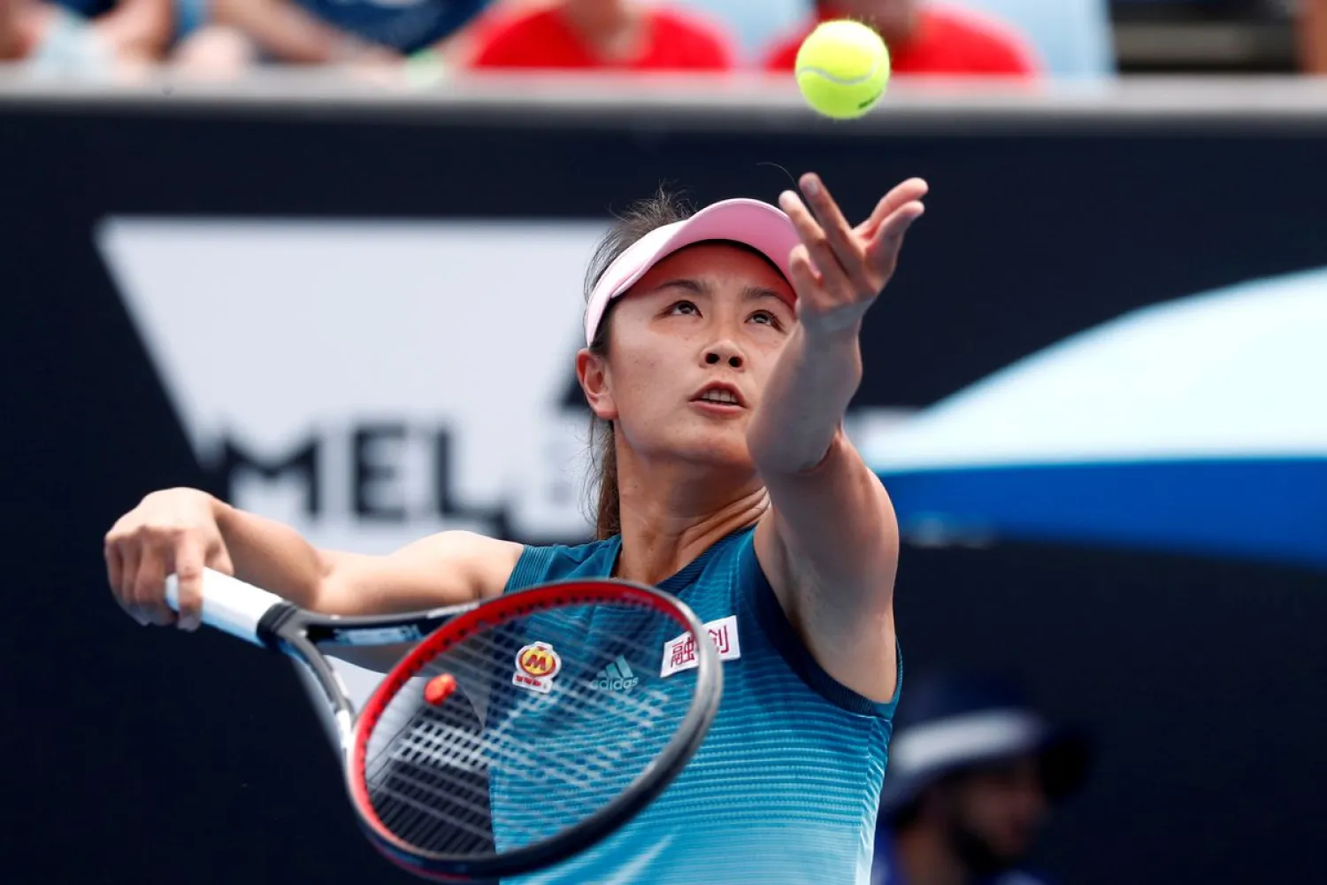A file photo of China’s Peng Shuai serving during a match at the Australian Open on January 15, 2019. REUTERS/Edgar Su/File Photo/File Photo/File Photo