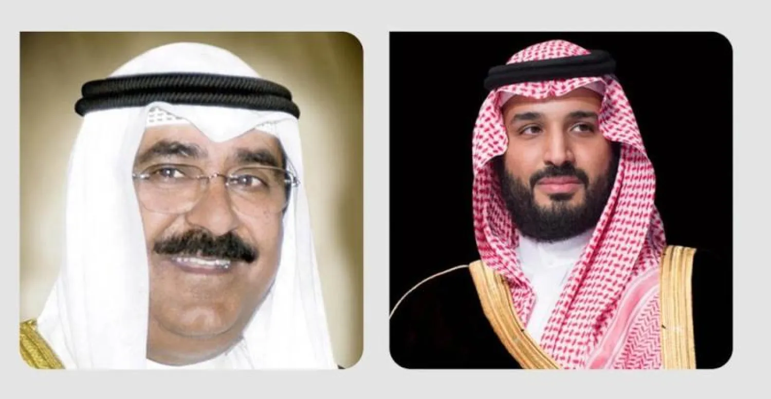 ولي العهد السعودي الأمير محمد بن سلمان ونظيره الكويتي الشيخ مشعل الصباح (واس)