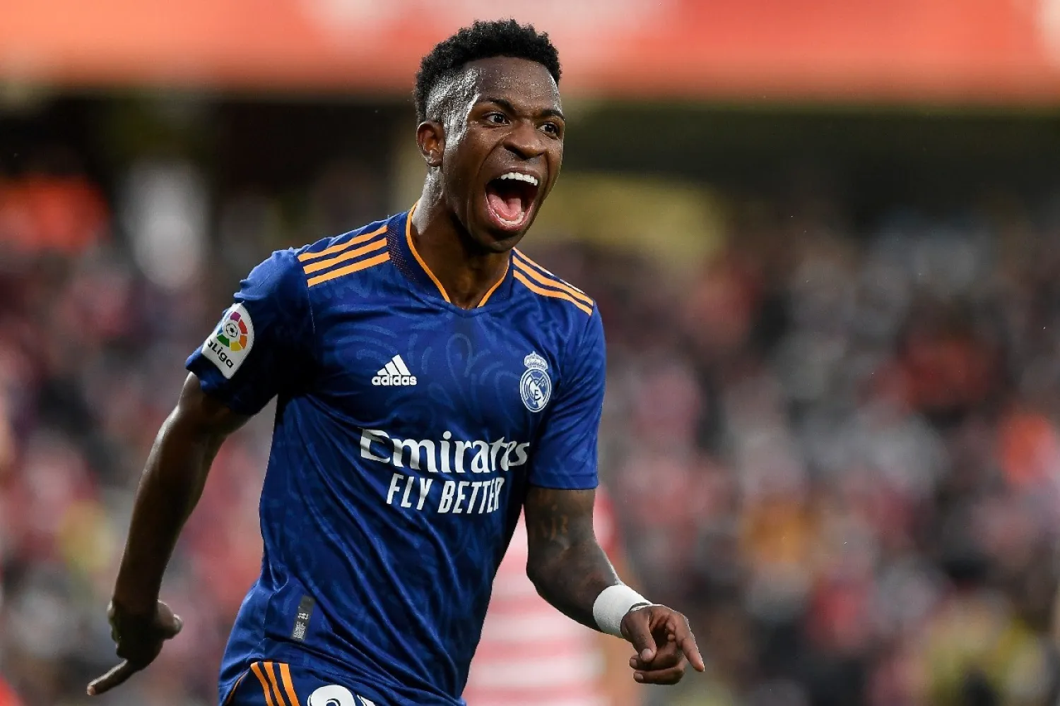 Vinicius Junior scored his 10th goal of the season against Granada on Sunday (AFP/JORGE GUERRERO)
