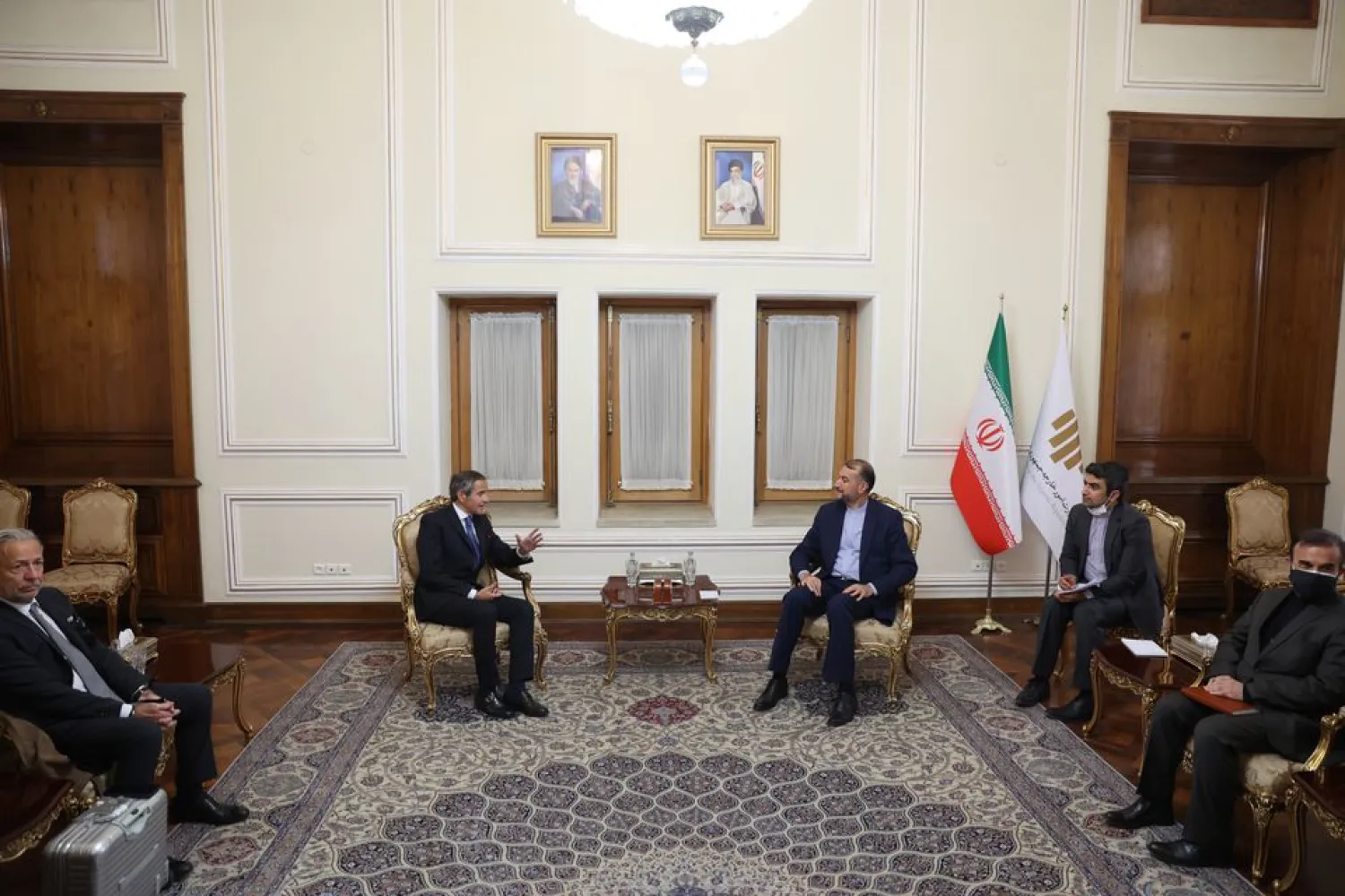 International Atomic Energy Agency (IAEA) Director General Rafael Grossi meets with Iran's Foreign Minister Hossein Amir-Abdollahian in Tehran, Iran, November 23, 2021. Majid Asgaripour/WANA (West Asia News Agency) via REUTERS


