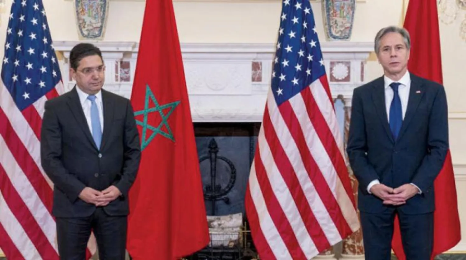 US Secretary of State Antony Blinken and his Moroccan counterpart, Nasser Bourita, in Washington on Monday (Moroccan Foreign Ministry)