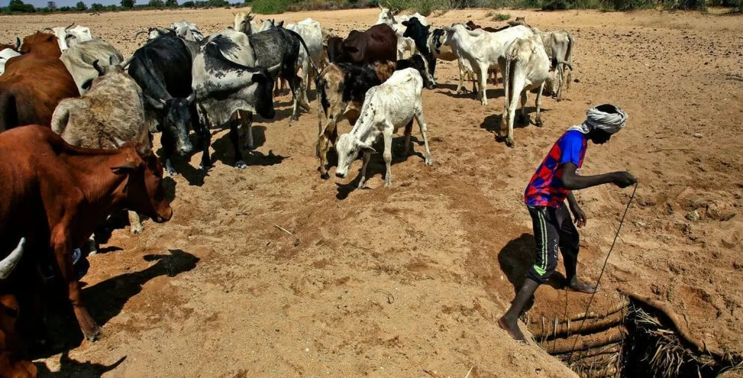 A water well in the South Darfur village of Hamada, pictured on February 3, 2021; arguments over access to water, land and livestock are frequent triggers for conflict in troubled western Sudan ASHRAF SHAZLY AFP
