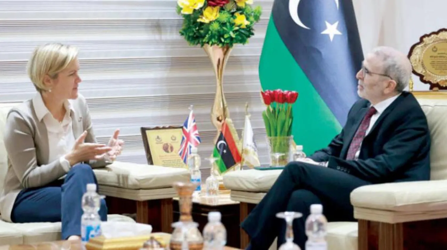 British Ambassador to Libya during her meeting with Chairman of the Libyan National Oil Corporation Mustafa Sanalla. NOC
