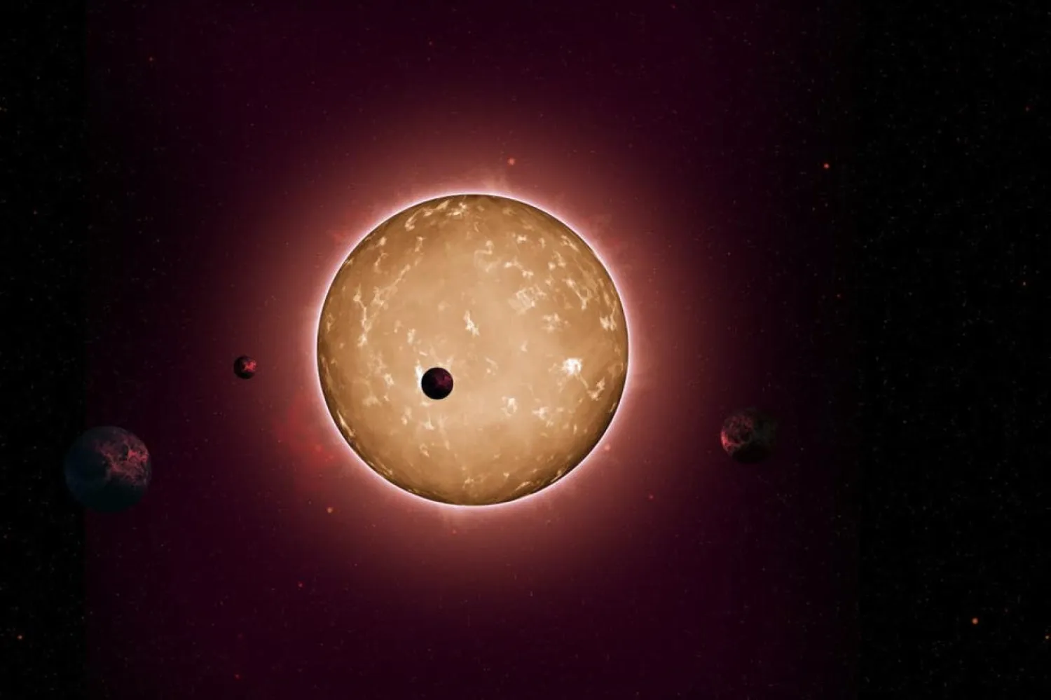Kepler-444 gezegen sisteminin canlandırması (NASA/Tiago Campante/Peter Devine)