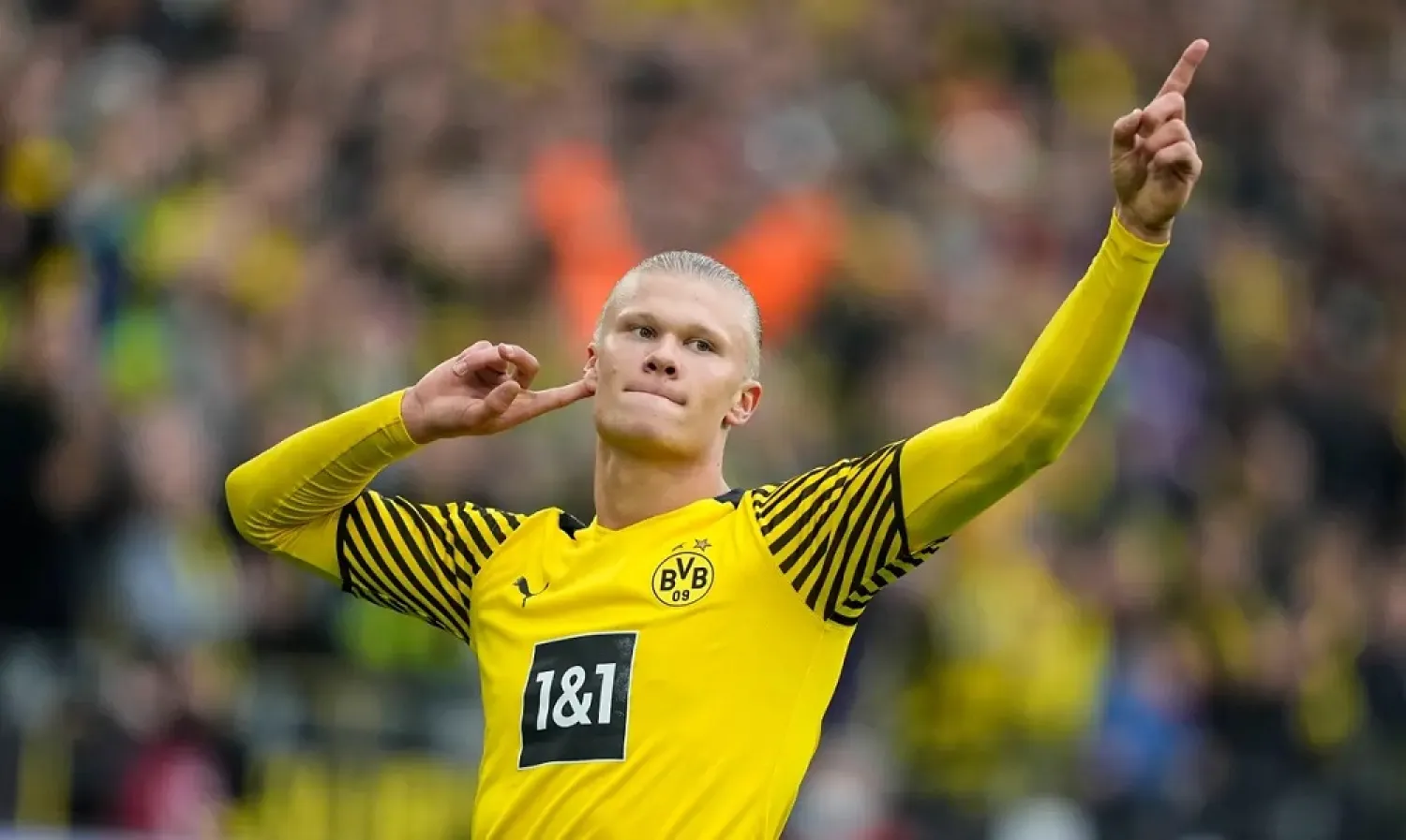 Borussia Dortmund striker Erling Haaland. (AP)