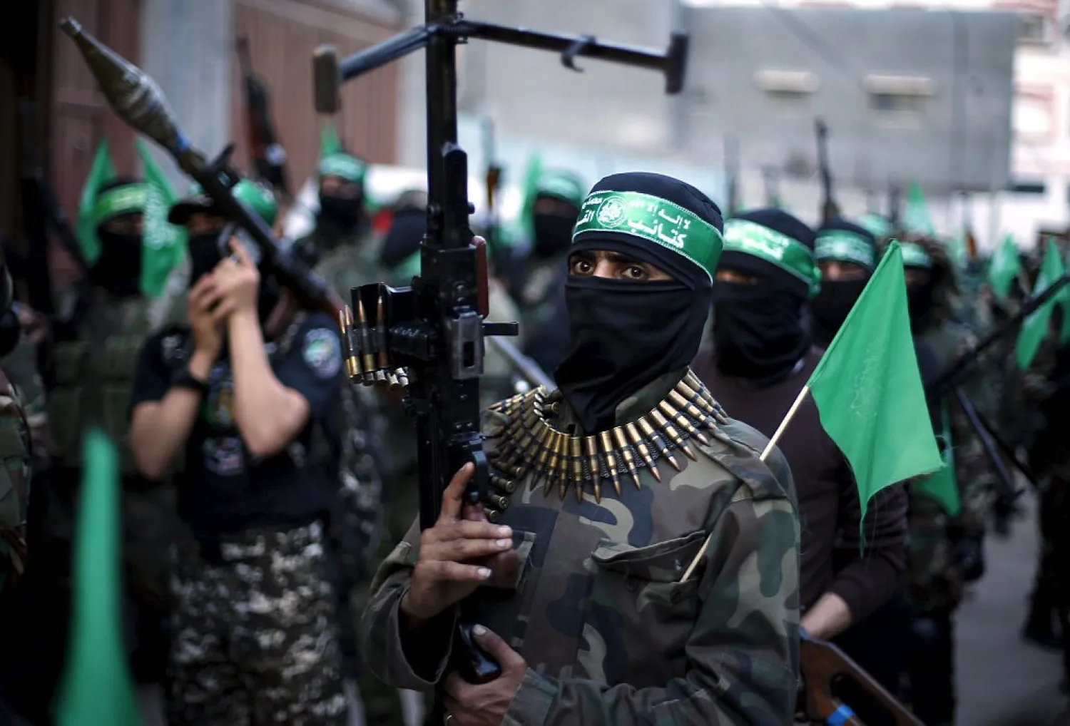 Hamas gunmen are seen in Gaza. Photo: Reuters/Suhaib Salem