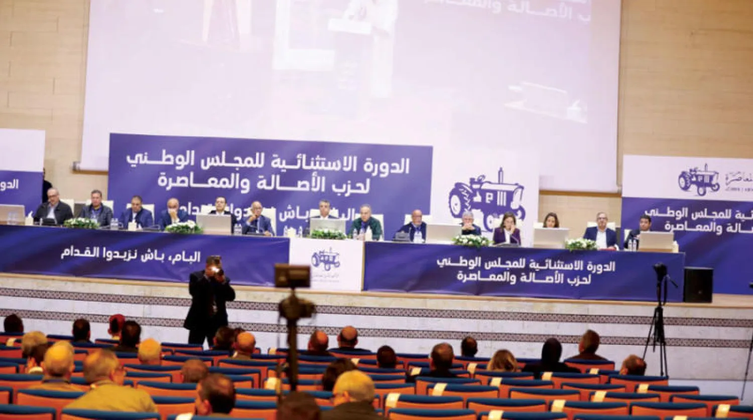 اجتماع المجلس الوطني لحزب «الأصالة والمعاصرة» في مراكش أمس (الشرق الأوسط)