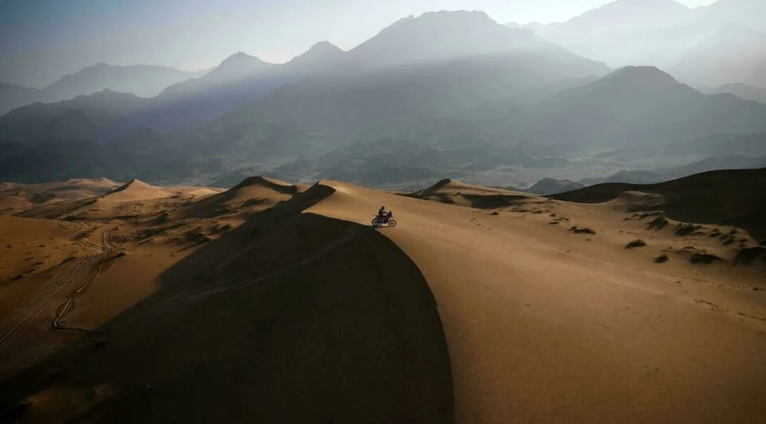 British biker Sam Sunderland will be back in the Saudi desert for the 2022 Dakar Rally FRANCK FIFE AFP/File
