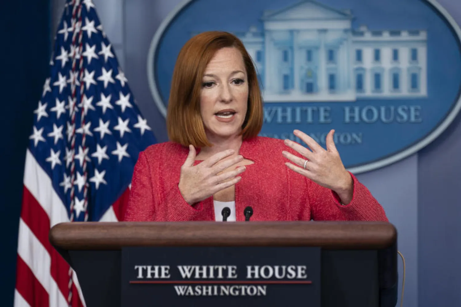 جين ساكي المتحدثة باسم البيت الأبيض (أ.ب)