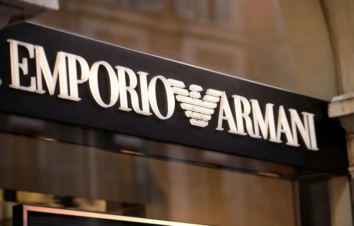Emporia Armani logo is seen in a shop in downtown Rome, Italy March 4, 2016. (Reuters)