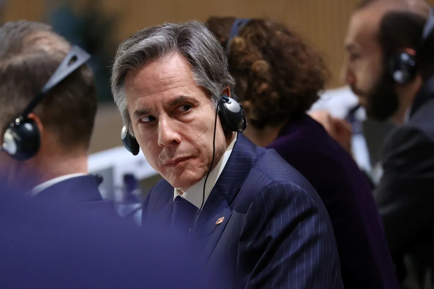 US Secretary of State Antony Blinken attends a meeting of the OSCE Ministerial Council in Stockholm, Sweden, December 2, 2021. Russian Foreign Ministry/Handout via REUTERS