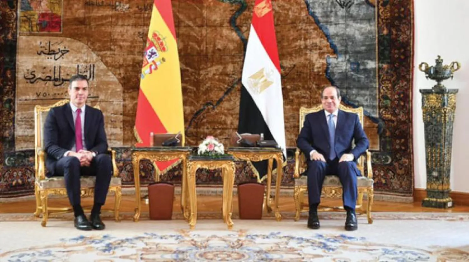 Egyptian President Abdel Fattah al-Sisi and the Prime Minister of Spain, Pedro Sanchez. (Egyptian Presidency) 