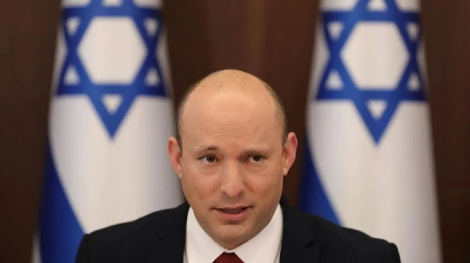 Israeli Prime Minister Naftali Bennett attends the weekly cabinet meeting at the prime minister’s office in Jerusalem August 1, 2021. (Reuters)