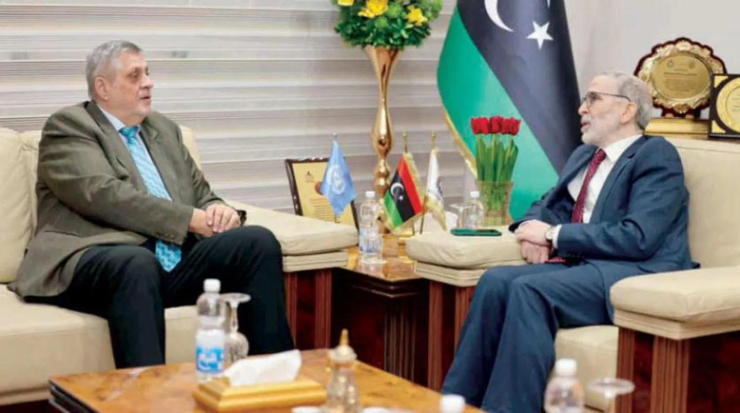 Libya Ulusal Petrol Şirketi (NOC) Başkanı Mustafa Sanallah (sağda) ve BM Libya Özel Temsilcisi Jan Kubis. (Libya Ulusal Petrol Şirketi)