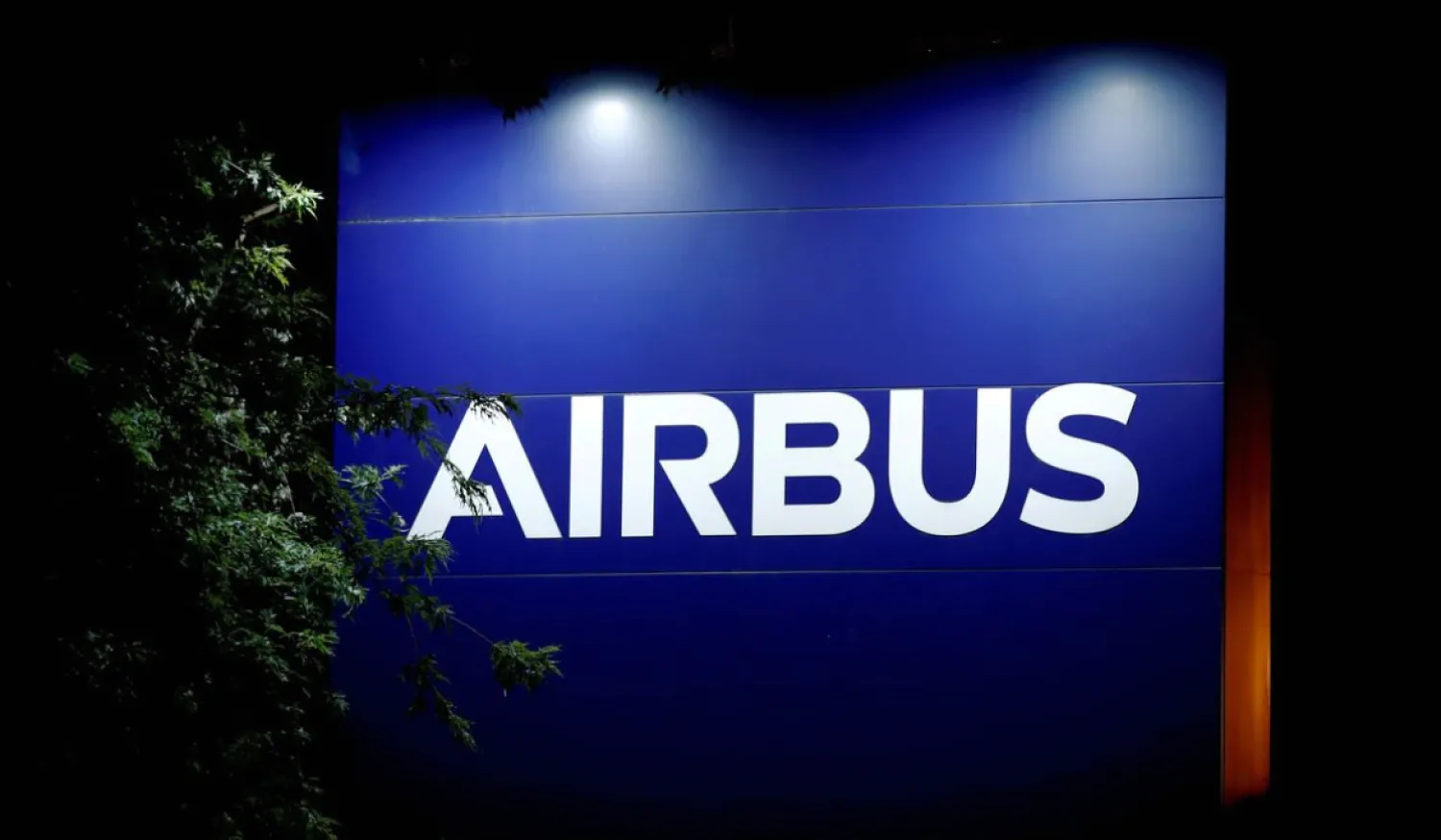 A logo of Airbus is seen at the entrance of its factory in Blagnac near Toulouse, France. REUTERS/Benoit Tessier