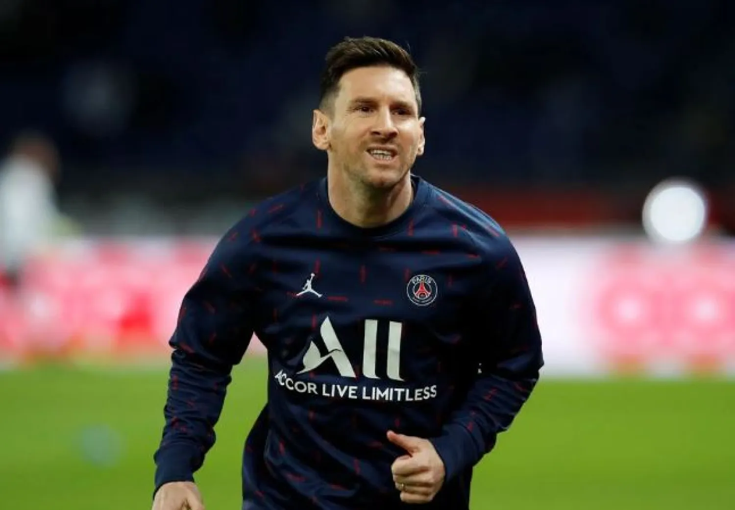  Lionel Messi during the warm up before the match FILE: REUTERS/Gonzalo Fuentes