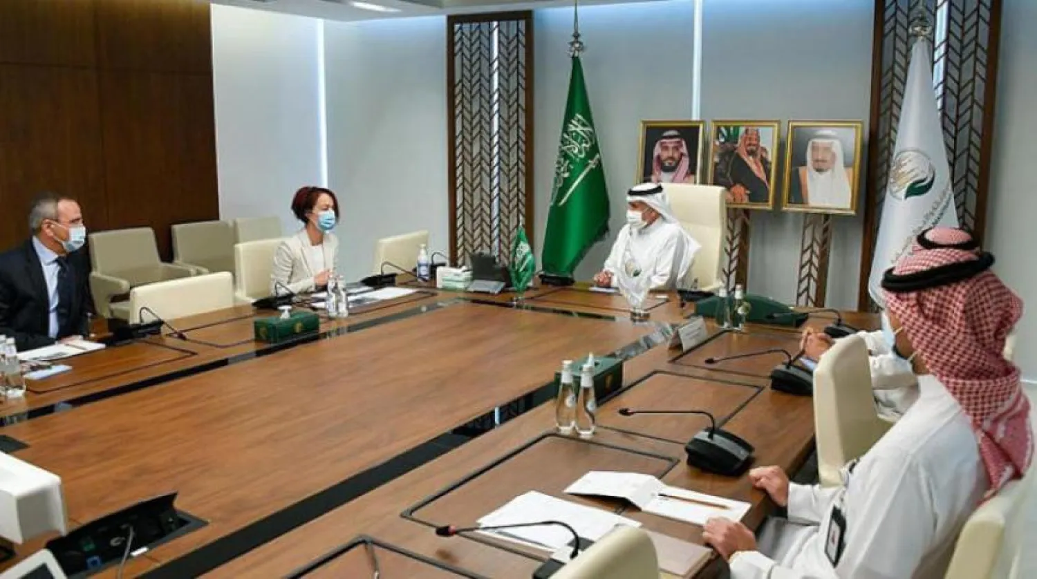 Abdullah er-Rabiah’ın Corinne Fleischer ile Riyad'da yaptığı görüşmeden bir kare (SPA)