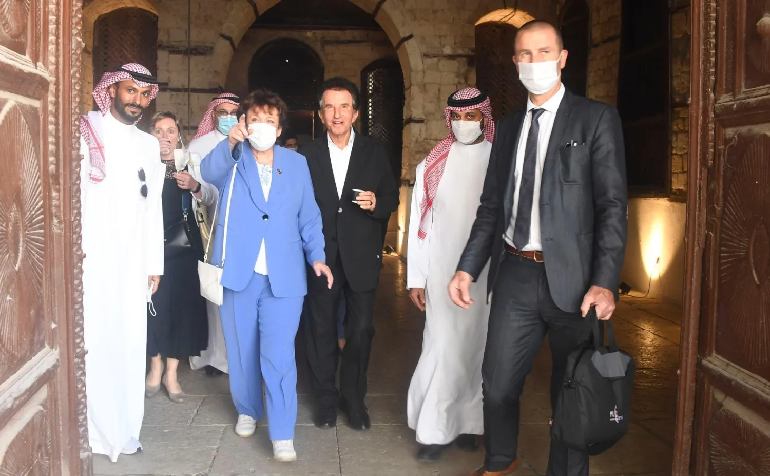 The French Minister of Culture visits the historic area of Jeddah. SPA