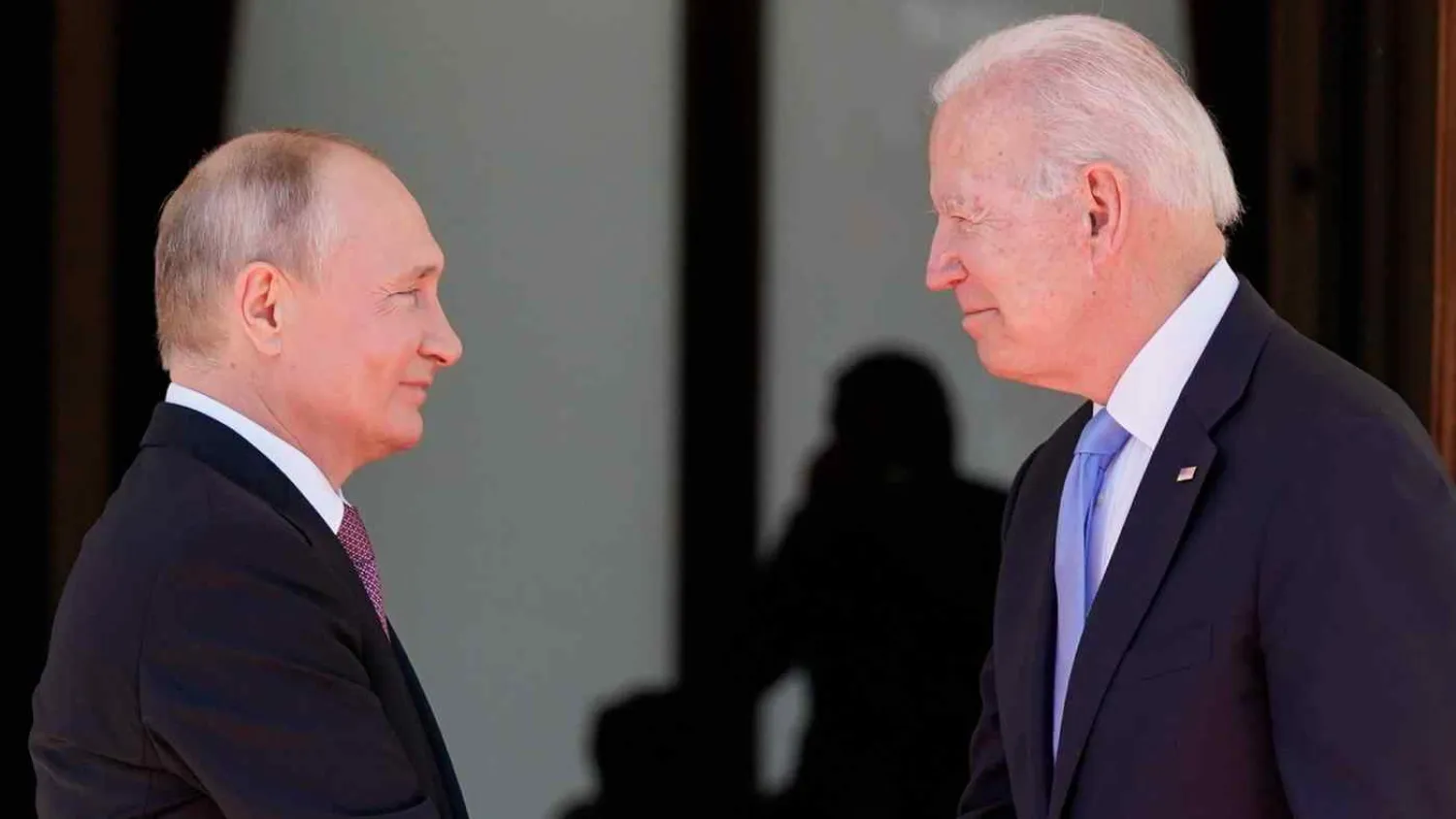 President Joe Biden and Russian President Vladimir Putin meet at the 'Villa la Grange'  in Geneva in June.   © AP
