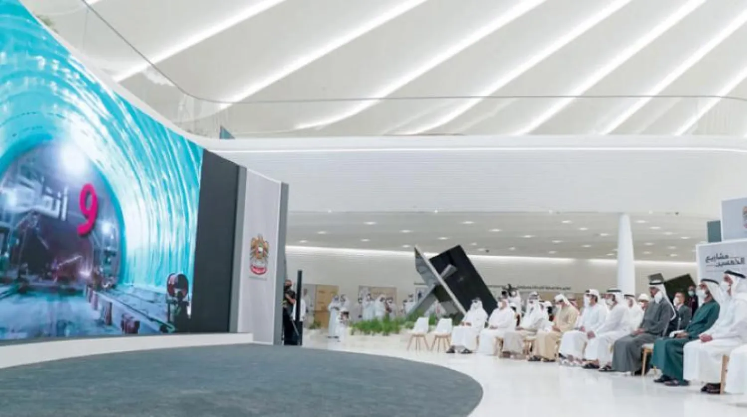 The Railways Program was launched during a special event celebrating the "Projects of the 50", held at Dubai's EXPO 2020. (Asharq Al-Awsat)