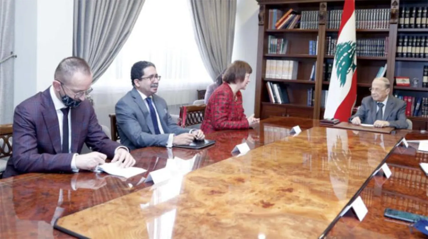 President Michel Aoun met on Wednesday with the United Nations Special Coordinator for Lebanon, Joanna Wronecka. (Dalati & Nohra)