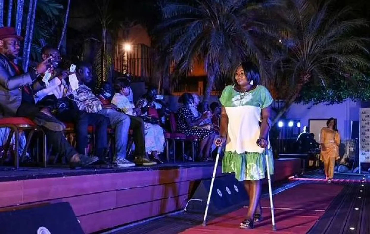 The women paraded in front of an enthusiastic audience in an Abidjan hotel - AFP