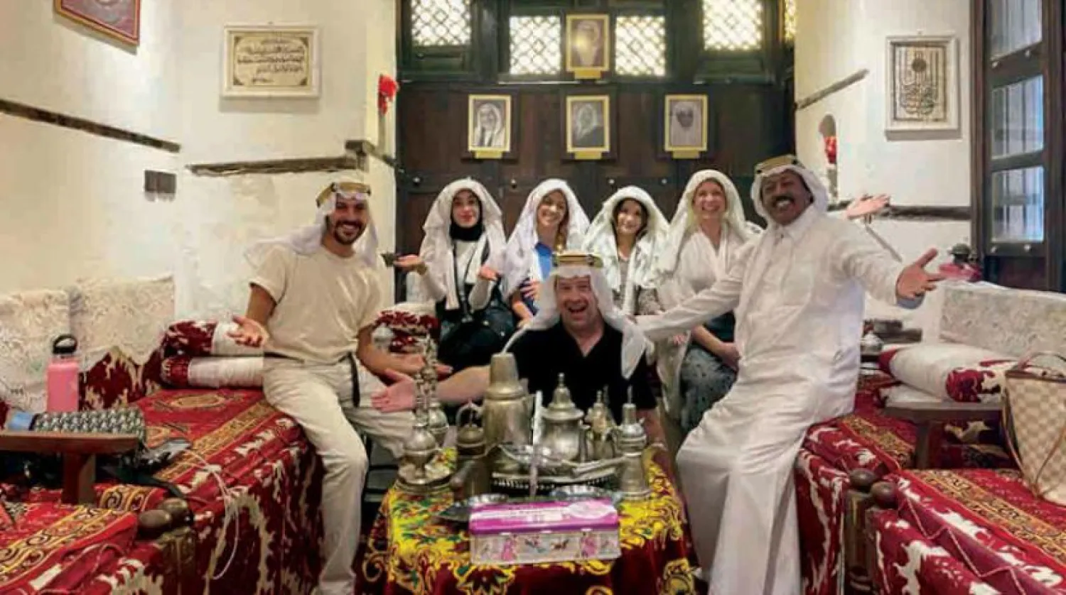 Five influencers from different countries around the world in Beit Salloum in Jeddah’s al-Balad district, Asharq Al-Awsat  