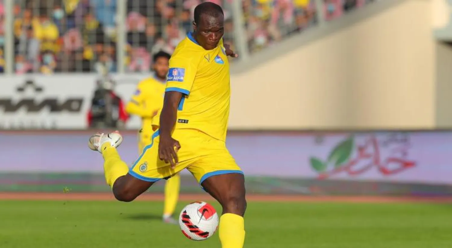 الكاميروني أبو بكر فينسيت مهاجم فريق النصر (المركز الإعلامي بالنادي)