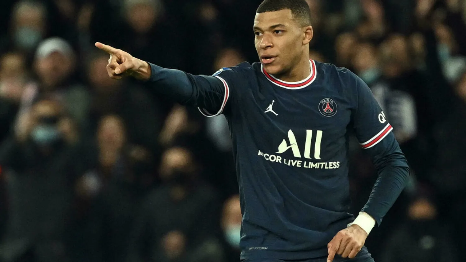 Kylian Mbappe now has 100 Ligue 1 goals for PSG after scoring twice in the win over Monaco Anne-Christine POUJOULAT AFP
