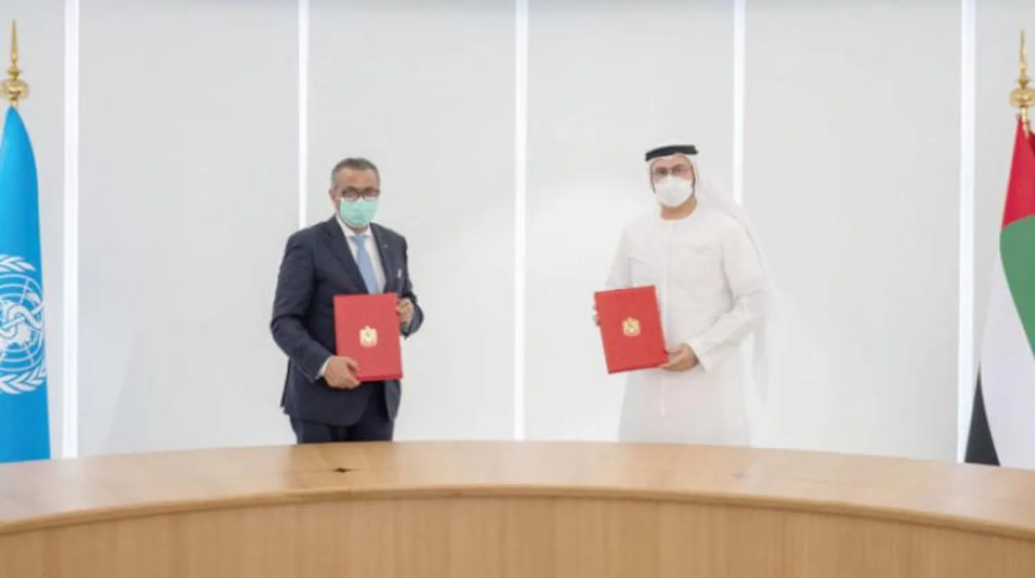 Mohammed Al Gergawi and Dr. Tedros Adhanom Ghebreyesus. WAM