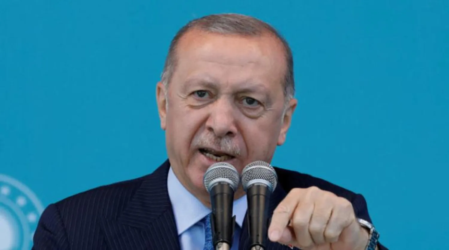 Turkish President Recep Tayyip Erdogan addresses his supporters during a ceremony in Istanbul, Turkey, November 5, 2021. (Reuters)  
