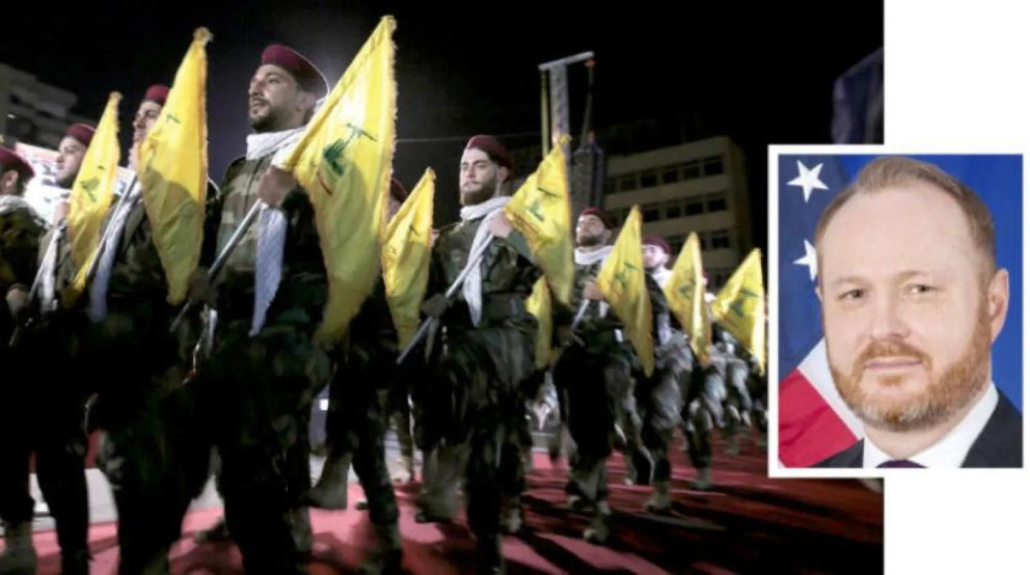 Hizbullah’ın askeri geçit törenine dair arşiv fotoğraf (AP) Çerçevedeki Terörle Mücadele Koordinatör Vekili John Godfrey (ABD Dışişleri Bakanlığı)
