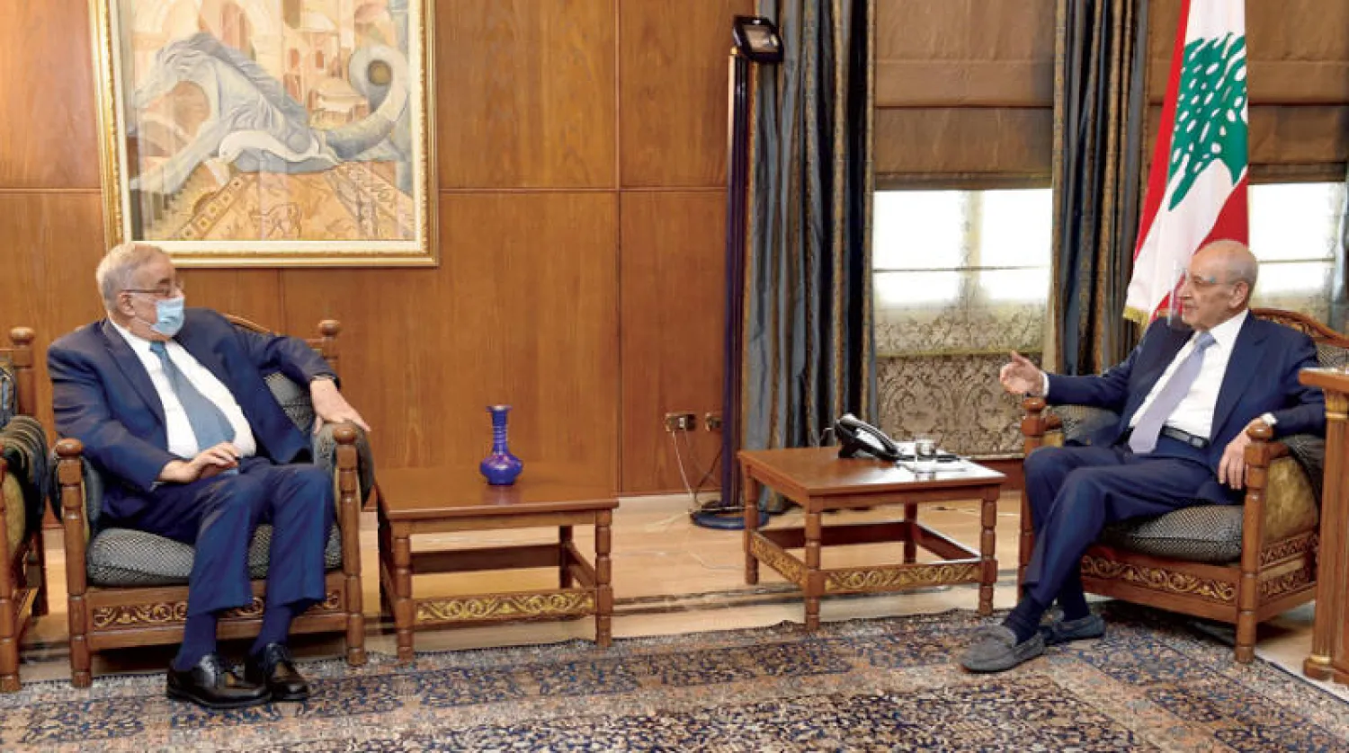 الرئيس نبيه بري مستقبلاً أمس وزير الخارجية عبد الله بو حبيب (الوطنية)