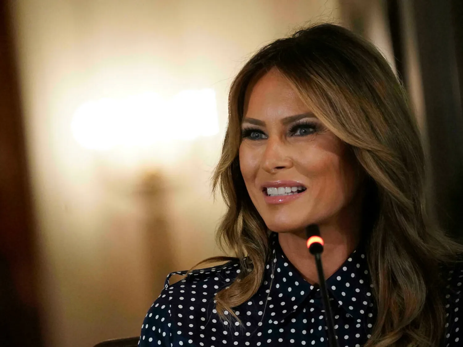 First Lady Melania Trump speaks at the White House in September 2020. Drew Angerer GETTY IMAGES NORTH AMERICA/AFP/File


