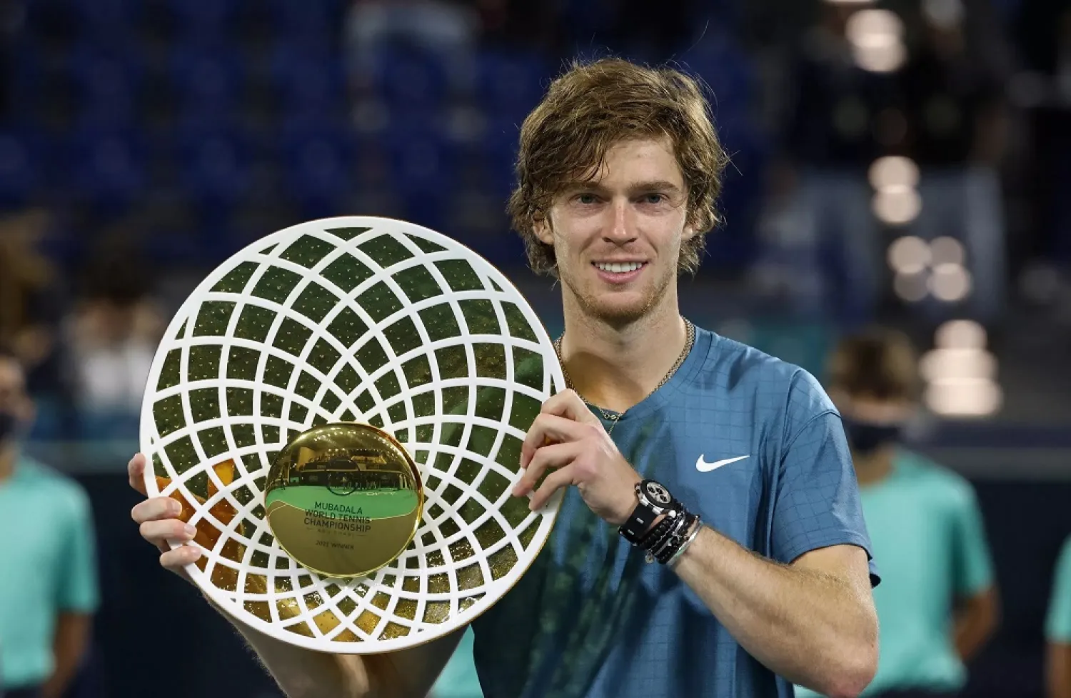 Andrey Rublev outclassed Andy Murray 6-4 7-6(2) in the World Tennis Championship exhibition event final in Abu Dhabi. (Reuters)