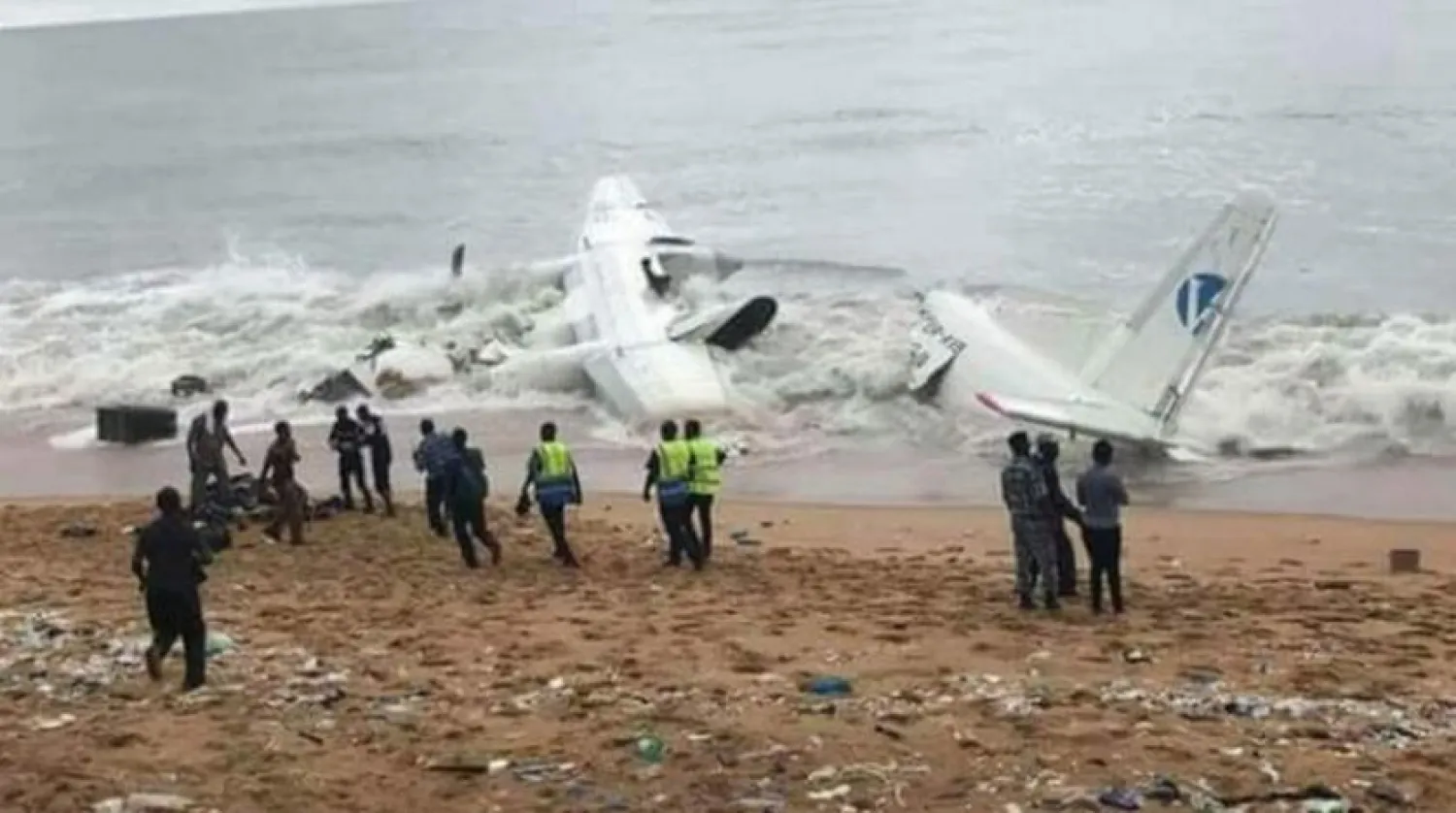 File Photo: The photo of the Ivory Coast plane wreckage circulated on social media in October, 2017.