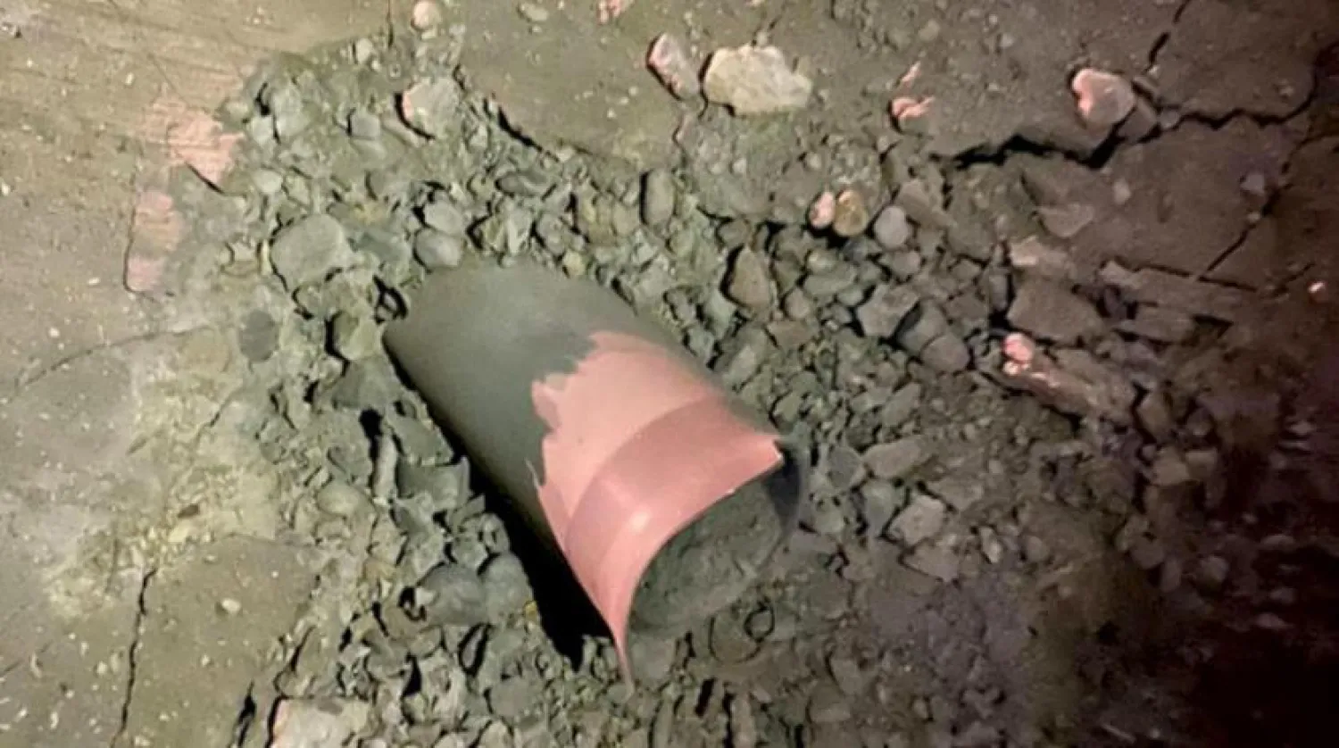 Remnants of a Katyusha missile targeting the US embassy in Baghdad on Saturday, December 18, 2021. (Reuters) 