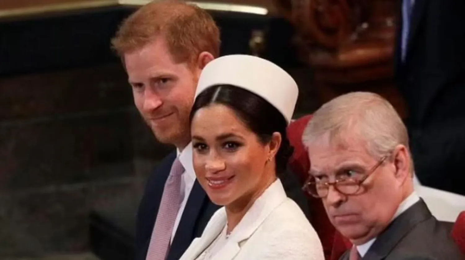 Prens Andrew, Meghan Markle ve Prens Harry ile (AFP-Arşiv)