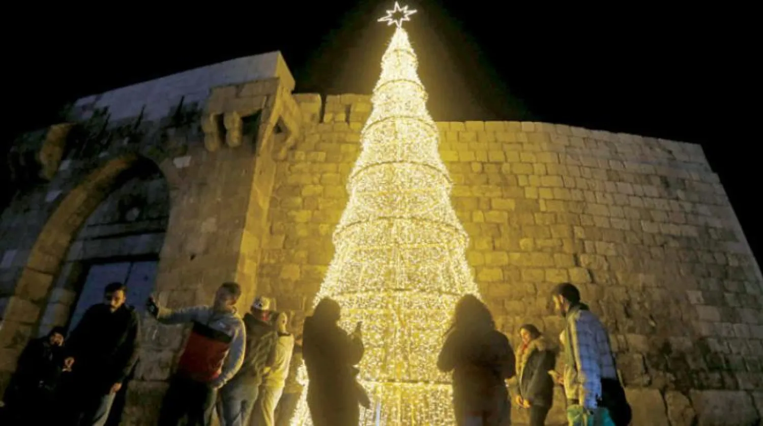 Christmas decoration seen in Damascus, Syria. (AFP)