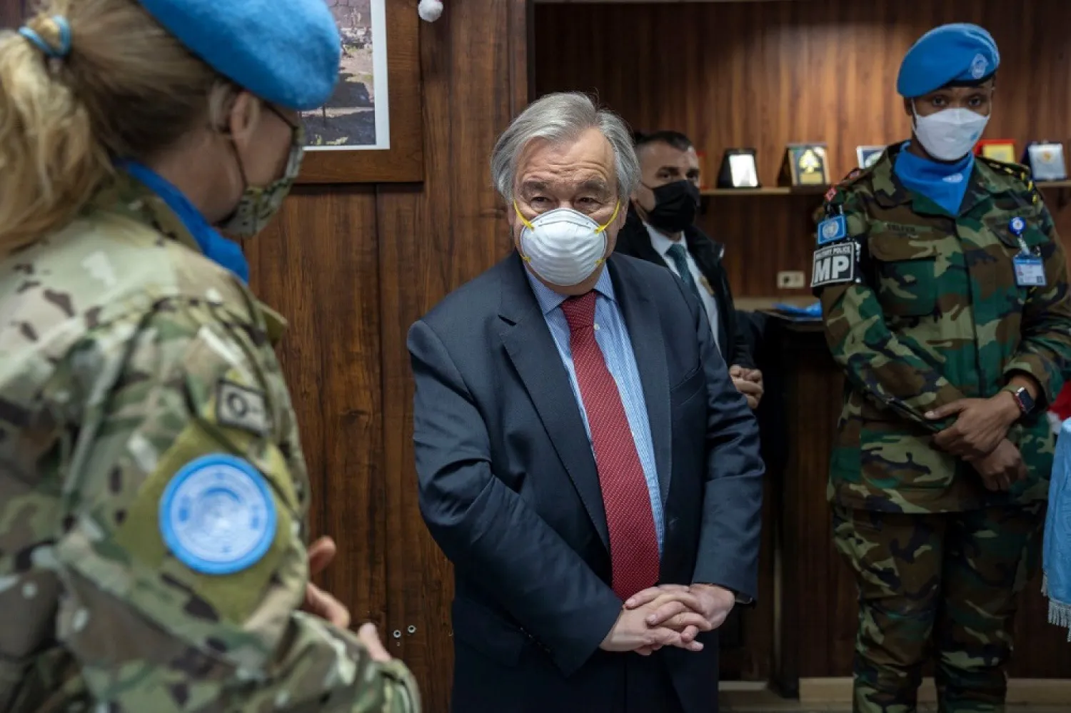 Guterres meets with UNIFIL troops during his visit to Lebanon this week. (Twitter)